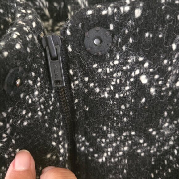 J. Crews Collection Wool Blend Houndstooth Zip Up Academia Lady Jacket Size 12 - Picture 7 of 8